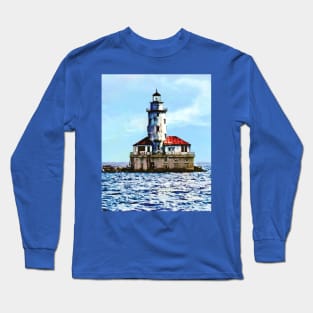 Chicago IL - Chicago Harbor Light Long Sleeve T-Shirt